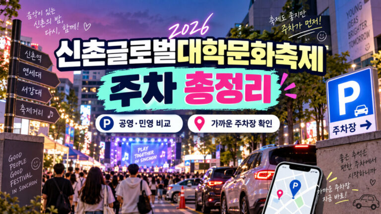 2026 신촌글로벌대학문화축제 주차 총정리|연세로 공영·민영 주차장 가까운 순